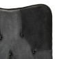 vidaXL Sillón con reposapiés cuero auténtico y lona negro vidaXL Sillón con reposapiés cuero auténtico y lona negro