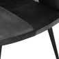 vidaXL Sillón con reposapiés cuero auténtico y lona negro vidaXL Sillón con reposapiés cuero auténtico y lona negro