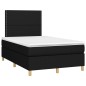 vidaXL Cama box spring con colchón LED tela negro 120x200 cm vidaXL Cama box spring con colchón LED tela negro 120x200 cm