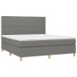 vidaXL Cama box spring colchón y luces LED tela gris oscuro 180x200 cm vidaXL Cama box spring colchón y luces LED tela gris oscuro 180x200 cm