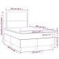 vidaXL Cama box spring con colchón LED tela negro 120x200 cm vidaXL Cama box spring con colchón LED tela negro 120x200 cm