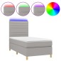 vidaXL Cama box spring colchón y luces LED tela gris claro 100x200 cm vidaXL Cama box spring colchón y luces LED tela gris claro 100x200 cm