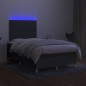 vidaXL Cama box spring con colchón y LED tela gris oscuro 120x200 cm vidaXL Cama box spring con colchón y LED tela gris oscuro 120x200 cm