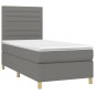 vidaXL Cama box spring colchón y luces LED tela gris oscuro 80x200 cm vidaXL Cama box spring colchón y luces LED tela gris oscuro 80x200 cm