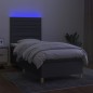 vidaXL Cama box spring colchón y luces LED tela gris oscuro 80x200 cm vidaXL Cama box spring colchón y luces LED tela gris oscuro 80x200 cm