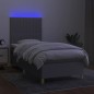 vidaXL Cama box spring colchón y luces LED tela gris claro 80x200 cm