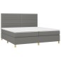vidaXL Cama box spring colchón y luces LED tela gris claro 200x200 cm vidaXL Cama box spring colchón y luces LED tela gris claro 200x200 cm