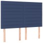 vidaXL Cama box spring colchón y luces LED tela azul 140x200 cm