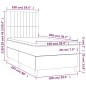 vidaXL Cama box spring colchón y luces LED tela gris taupe 100x200 cm vidaXL Cama box spring colchón y luces LED tela gris taupe 100x200 cm