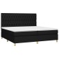 vidaXL Cama box spring colchón y luces LED tela negro 200x200 cm vidaXL Cama box spring colchón y luces LED tela negro 200x200 cm