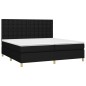 vidaXL Cama box spring colchón y luces LED tela negro 200x200 cm vidaXL Cama box spring colchón y luces LED tela negro 200x200 cm