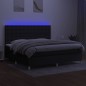 vidaXL Cama box spring colchón y luces LED tela negro 200x200 cm vidaXL Cama box spring colchón y luces LED tela negro 200x200 cm