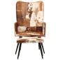 vidaXL Sillón orejero con reposapiés cuero auténtico marrón vidaXL Sillón orejero con reposapiés cuero auténtico marrón