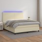 vidaXL Cama box spring colchón y LED cuero sintético crema 180x200 cm vidaXL Cama box spring colchón y LED cuero sintético crema 180x200 cm