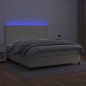 vidaXL Cama box spring colchón y LED cuero sintético crema 180x200 cm vidaXL Cama box spring colchón y LED cuero sintético crema 180x200 cm