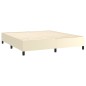 vidaXL Cama box spring colchón y LED cuero sintético crema 160x200 cm vidaXL Cama box spring colchón y LED cuero sintético crema 160x200 cm