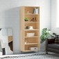 vidaXL Aparador alto madera de ingeniería roble Sonoma 69,5x32,5x180cm vidaXL Aparador alto madera de ingeniería roble Sonoma 69,5x32,5x180cm