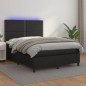 vidaXL Cama box spring colchón y LED cuero sintético negro 140x190 cm vidaXL Cama box spring colchón y LED cuero sintético negro 140x190 cm