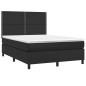 vidaXL Cama box spring colchón y LED cuero sintético negro 140x190 cm vidaXL Cama box spring colchón y LED cuero sintético negro 140x190 cm