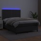vidaXL Cama box spring colchón y LED cuero sintético negro 140x190 cm vidaXL Cama box spring colchón y LED cuero sintético negro 140x190 cm