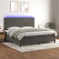 vidaXL Cama box spring colchón y LED terciopelo gris oscuro 200x200 cm vidaXL Cama box spring colchón y LED terciopelo gris oscuro 200x200 cm