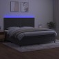 vidaXL Cama box spring colchón y LED terciopelo gris oscuro 200x200 cm vidaXL Cama box spring colchón y LED terciopelo gris oscuro 200x200 cm