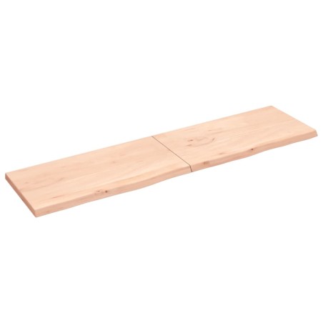 vidaXL Encimera de baño madera maciza sin tratar 200x50x(2-4) cm