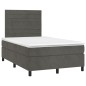 vidaXL Cama box spring colchón y LED terciopelo gris oscuro 120x200 cm vidaXL Cama box spring colchón y LED terciopelo gris oscuro 120x200 cm