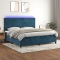 vidaXL Cama box spring colchón y LED terciopelo azul oscuro 200x200 cm vidaXL Cama box spring colchón y LED terciopelo azul oscuro 200x200 cm