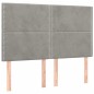 vidaXL Cama box spring colchón y LED terciopelo gris claro 140x200 cm vidaXL Cama box spring colchón y LED terciopelo gris claro 140x200 cm
