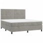 vidaXL Cama box spring colchón y LED terciopelo gris claro 160x200 cm vidaXL Cama box spring colchón y LED terciopelo gris claro 160x200 cm