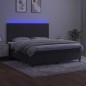 vidaXL Cama box spring colchón y LED terciopelo gris oscuro 180x200 cm vidaXL Cama box spring colchón y LED terciopelo gris oscuro 180x200 cm