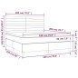 vidaXL Cama box spring colchón y LED terciopelo gris claro 180x200 cm