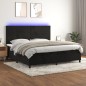 vidaXL Cama box spring colchón y LED terciopelo negro 200x200 cm vidaXL Cama box spring colchón y LED terciopelo negro 200x200 cm