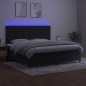 vidaXL Cama box spring colchón y LED terciopelo negro 200x200 cm vidaXL Cama box spring colchón y LED terciopelo negro 200x200 cm