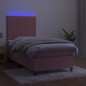 vidaXL Cama box spring colchón y LED terciopelo rosa 100x200 cm vidaXL Cama box spring colchón y LED terciopelo rosa 100x200 cm