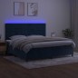 vidaXL Cama box spring colchón y LED terciopelo azul oscuro 200x200 cm vidaXL Cama box spring colchón y LED terciopelo azul oscuro 200x200 cm
