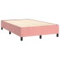 vidaXL Cama box spring colchón y LED terciopelo rosa 120x200 cm
