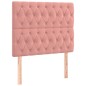 vidaXL Cama box spring colchón y LED terciopelo rosa 120x200 cm