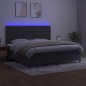 vidaXL Cama box spring colchón y LED terciopelo gris oscuro 200x200 cm vidaXL Cama box spring colchón y LED terciopelo gris oscuro 200x200 cm
