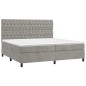 vidaXL Cama box spring colchón y LED terciopelo gris claro 200x200 cm vidaXL Cama box spring colchón y LED terciopelo gris claro 200x200 cm