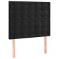 vidaXL Cama box spring colchón y LED terciopelo negro 100x200 cm
