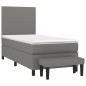 vidaXL Cama box spring con colchón tela gris oscuro 90x200 cm vidaXL Cama box spring con colchón tela gris oscuro 90x200 cm