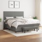 vidaXL Cama box spring con colchón tela gris oscuro 160x200 cm vidaXL Cama box spring con colchón tela gris oscuro 160x200 cm