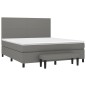 vidaXL Cama box spring con colchón tela gris oscuro 160x200 cm vidaXL Cama box spring con colchón tela gris oscuro 160x200 cm