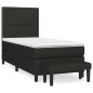 vidaXL Cama box spring con colchón tela negro 80x200 cm vidaXL Cama box spring con colchón tela negro 80x200 cm