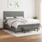 vidaXL Cama box spring con colchón tela gris oscuro 180x200 cm vidaXL Cama box spring con colchón tela gris oscuro 180x200 cm