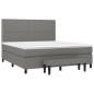 vidaXL Cama box spring con colchón tela gris oscuro 180x200 cm vidaXL Cama box spring con colchón tela gris oscuro 180x200 cm