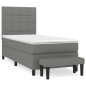vidaXL Cama box spring con colchón tela gris oscuro 100x200 cm vidaXL Cama box spring con colchón tela gris oscuro 100x200 cm
