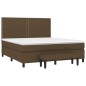 vidaXL Cama box spring con colchón tela marrón oscuro 180x200 cm vidaXL Cama box spring con colchón tela marrón oscuro 180x200 cm